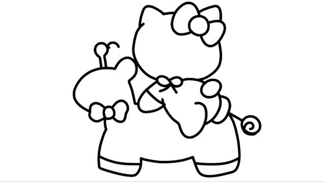 How to draw Hello Kitty | Hello Kitty Easy Draw Tutorial | HELLO KITTY DRAWING for kids and doddler смотреть онлайн