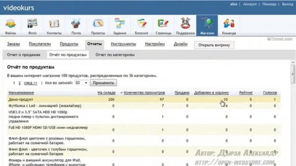 11  Отчеты Видеокурс webasyst от А до Я Как открыть Интернет магазин