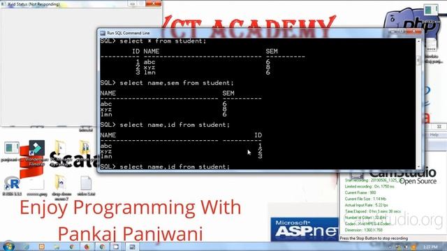 Oracle in Hindi By Pankaj Panjwani #4 | select command смотреть онлайн