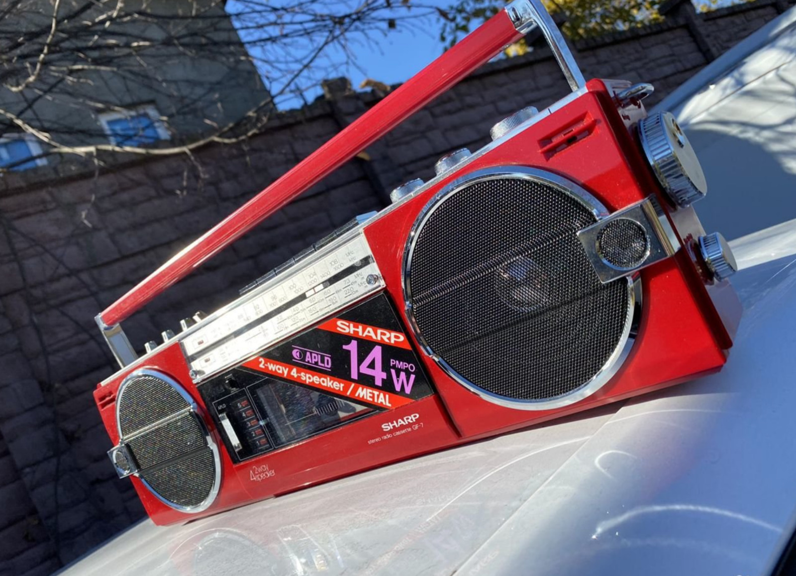 Sharp GF-7ZR Rare Top Recorder Stereo Radio Cassette Boombox 80s Japanese.