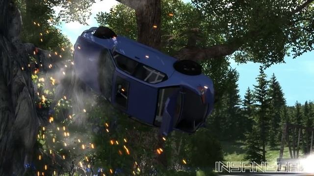 BeamNG Drive Hirochi Sunburst Sports RS Crash Testing #121 - Insanegaz смотреть онлайн