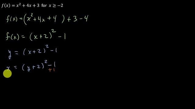 How to Find the Inverse of a Quadratic Function Example 4 смотреть онлайн