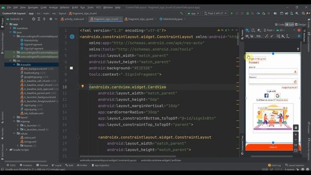 Custom Tab Layout Using View Pager 2 | Android Studio 2022 смотреть онлайн