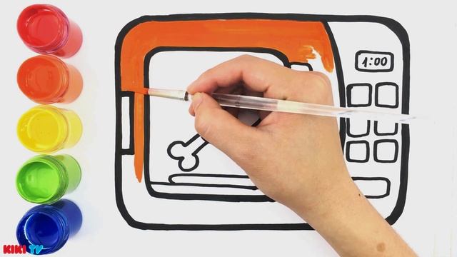 How to draw microwave oven for kids - Microwave oven coloring pages смотреть онлайн