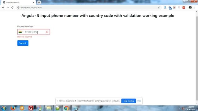 Angular 9 input phone number validation working example смотреть онлайн