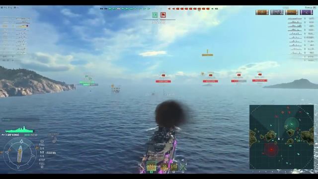 World of Warships (Turry) Kongo правильный выбор целей и положения корабля в бою #games #wows смотреть онлайн