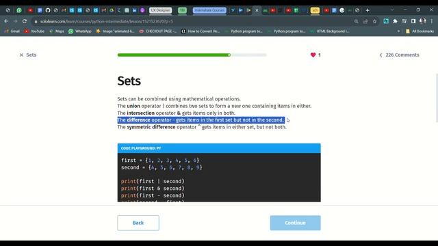 6 Sets | Python Intermediate | Sololearn смотреть онлайн
