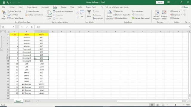 How to use Group & Ungroup options in Excel 2019? group/ungroup options kaise upyog karen? (Hindi) смотреть онлайн