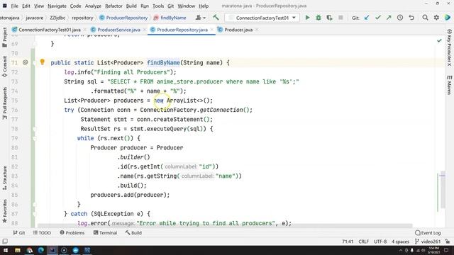 262 - JDBC pt 11 - Buscando dados com ResultSet pt 02 - findByName смотреть онлайн