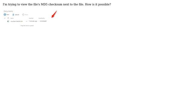 Sharepoint: How is it possible to add the MD5 hash in SharePoint Documents Library as a Column? смотреть онлайн