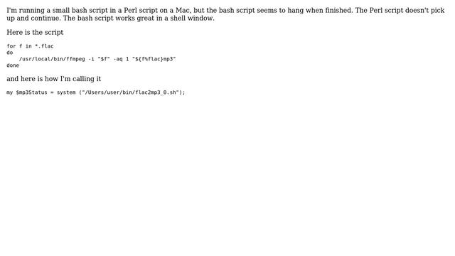 Unix & Linux: Bash script in a Perl script hangs (2 Solutions!!) смотреть онлайн