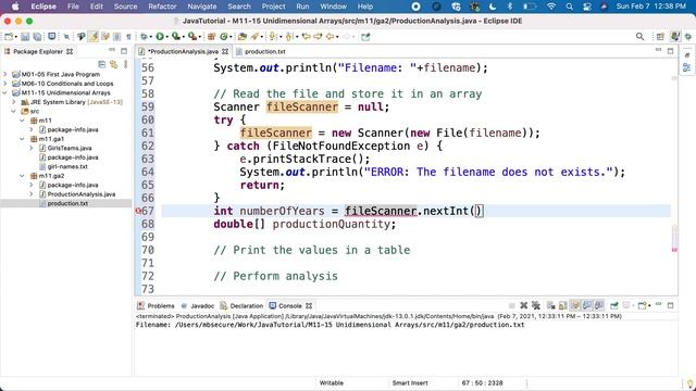 Java M11GA2P1c Production Analysis - Read file смотреть онлайн