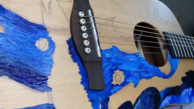 Starry Night - Hand-painted Guitar and Cover смотреть онлайн