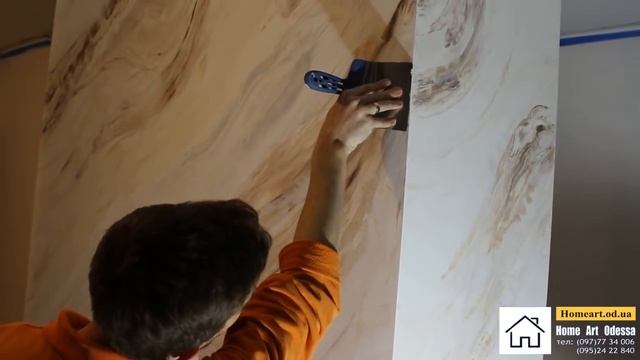 Имитация мрамора с помощью венецианской штукатурки FEIDAL от Home_Art_Odessa