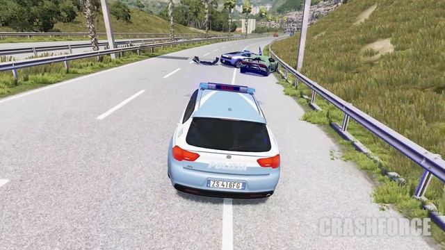 Epic Police Pit Maneuver Crashes #19 - BeamNG drive (4K) смотреть онлайн
