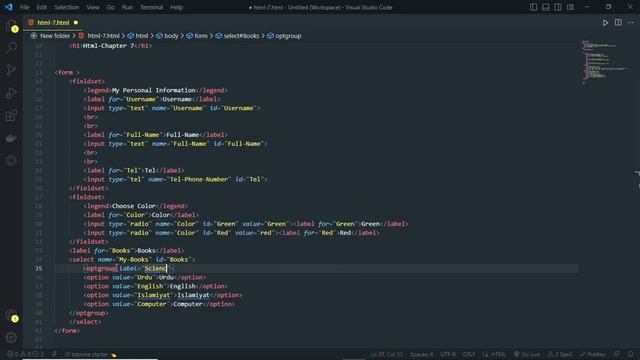 HTML Course Beginner Chpater-7 Filed-Set/Data List/Legend #html5 смотреть онлайн