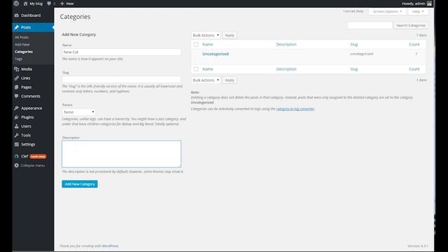 WordPress tutorial - How to add a category смотреть онлайн