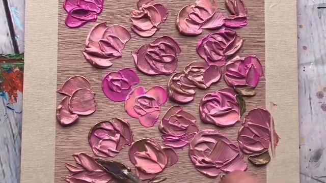ROSE PAINTING TUTORIAL FOR BEGINNERS - Palette Knife | Satisfying Therapeutic Art смотреть онлайн