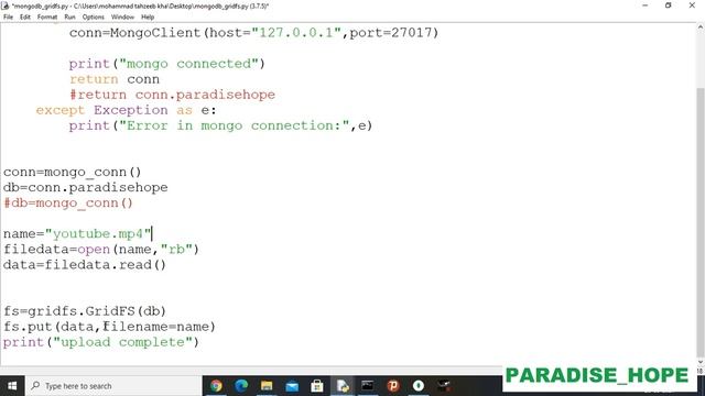 how to upload/download audio/videos/file(any)from mongodb database using Python || gridfs Python смотреть онлайн