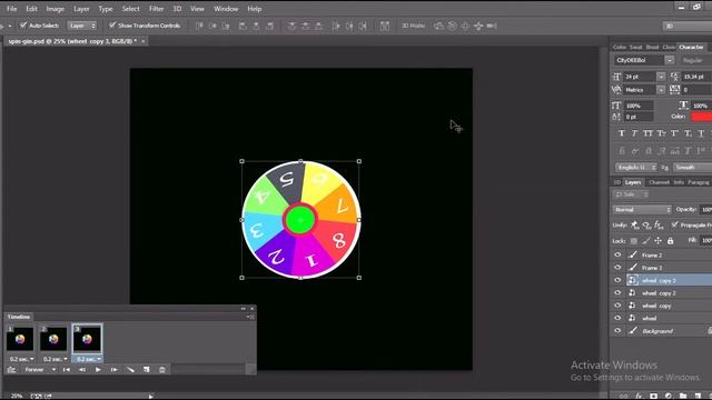 How to make spinning gif in Photoshop || Gif sticker creating tutorial смотреть онлайн