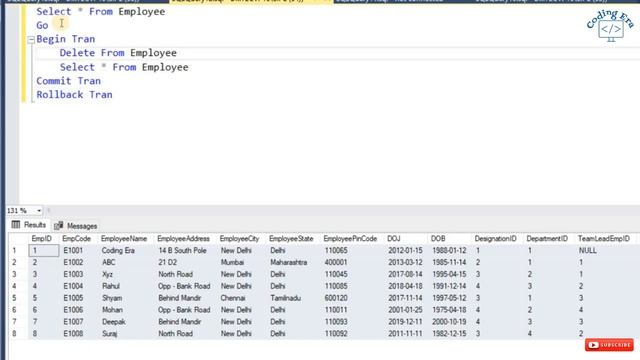 Live Example of Rollback Transaction in SQL Server смотреть онлайн