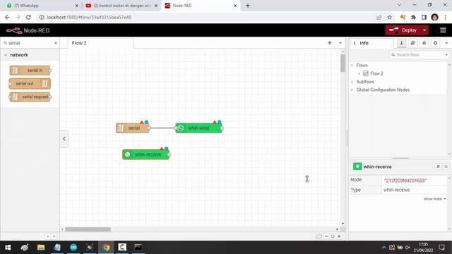 Kontrol dan Monitor I/O Arduino dengan Whatsapp (Serial, Node-RED dan node whin) смотреть онлайн