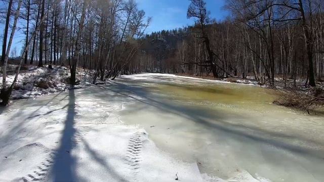 На велосипедах по замерзшей реке - Никишиха, гора Колькин лоб, кордон смотреть онлайн