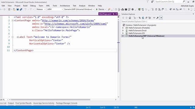 2-3 Runing Xamarin Forms App on Windows 10 Mobile and Windows 10 Desktop смотреть онлайн