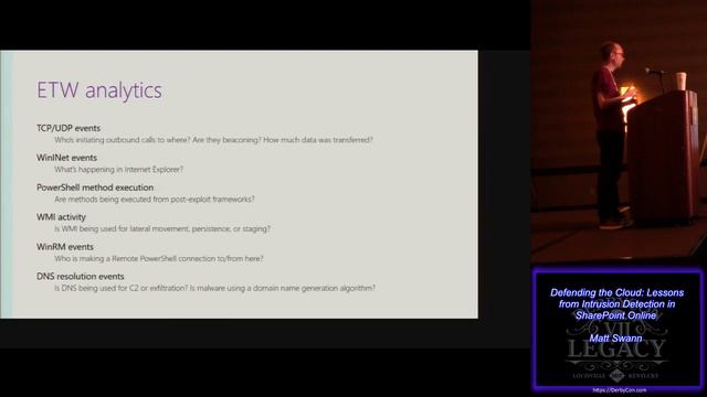 T306 Defending theCloud Lessons from Intrusion Detection in SharePoint Online Matt Swann смотреть онлайн