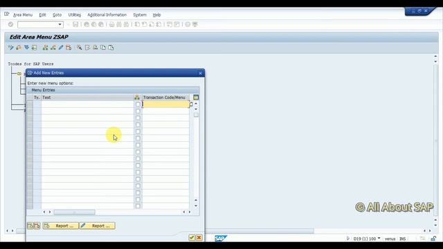 How to Create, Change Area Menu in SAP | All About SAP смотреть онлайн