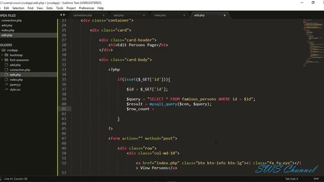 PHP CRUD with MySQL & Bootstrap | Edit & Update Data in the Database Part 04 Section 1 | смотреть онлайн