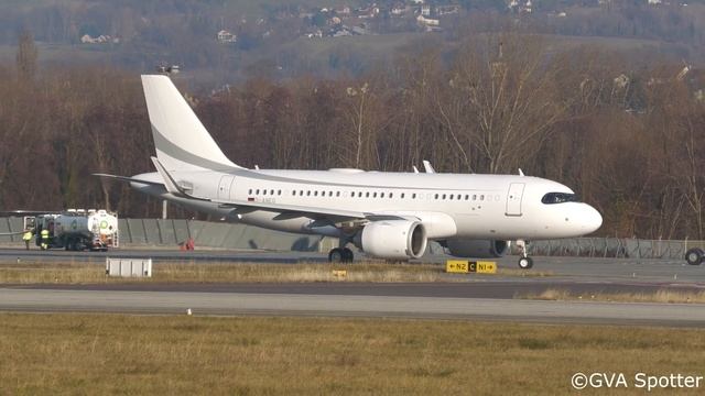 4K | K5 Aviation Airbus A319neo ACJ D-ANEO Landing & Takeoff At Chambéry/CMF/LFLB