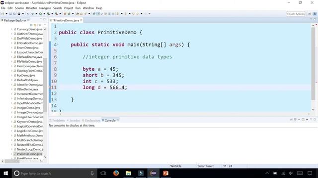 Java Primitive Data Types - byte short int long float double char and boolean - Java Tutorial смотреть онлайн