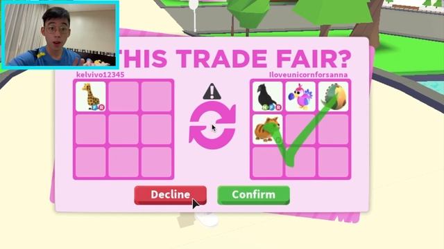 Win Fair or Lose for my *Giraffe*? Roblox Adopt Me Trading!! Adopt Me Rich Trade! смотреть онлайн