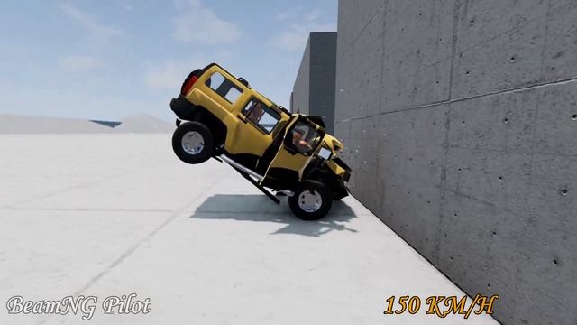 Hummer H3 vs Wall 200 KM/H - BeamNG Drive смотреть онлайн