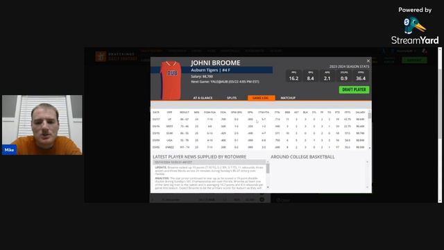 College Basketball DFS March Madness Round 1 Friday Preview and Picks — CBB DraftKings and Fanduel смотреть онлайн