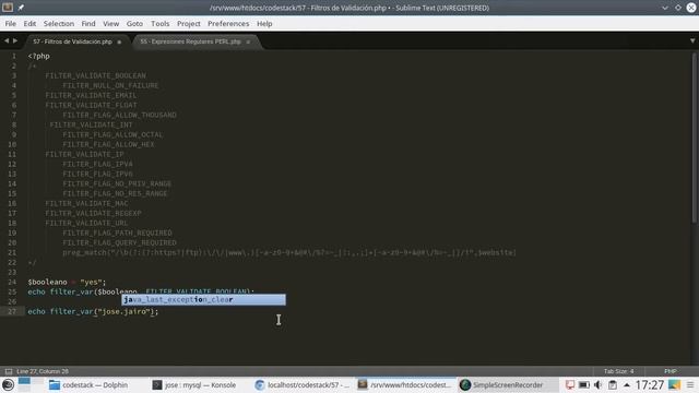 57 - Filtros de Validación [PHP 7 - Español] смотреть онлайн