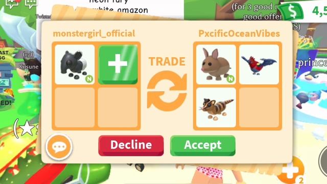 ВАУШНЫЕ ТРЕЙДЫ НА НЕОН МАЛАЗИЙСКОГО ТАПИРА #adoptmepets #adoptme #адоптми смотреть онлайн