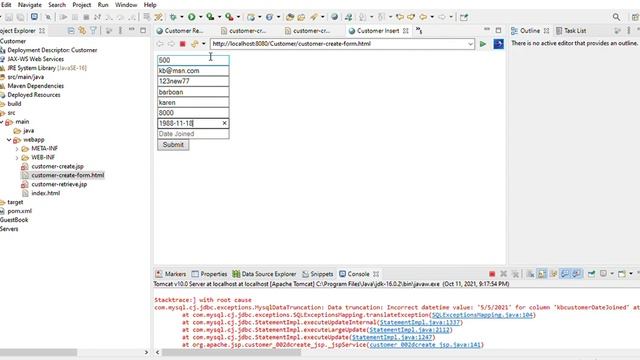 Test Barboan Karen http localhost 8080 Customer customer create form html Eclipse IDE 2021 10 смотреть онлайн