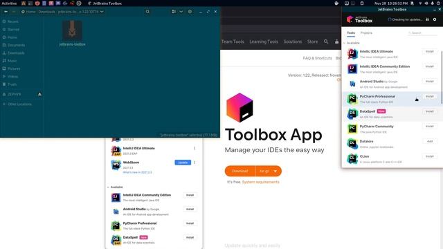 Fedora 35 [Linux] - Install Webstorm and/or PyCharm Professional using JetBrains' Toolbox App смотреть онлайн