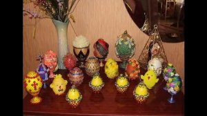 Пасхальные яйца из бисера.   Схемы плетения