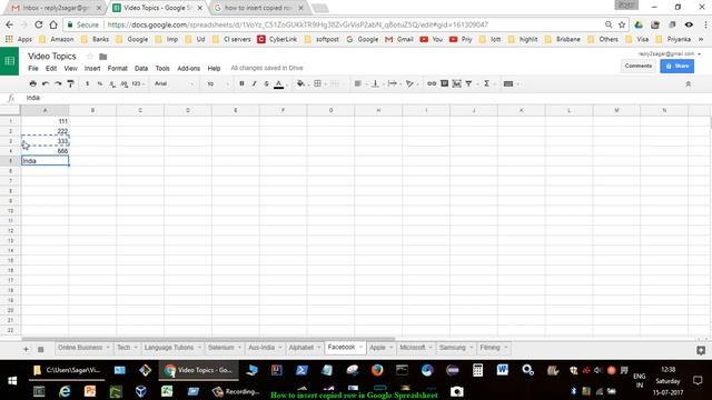 How to insert copied row or column in Google Spreadsheet смотреть онлайн