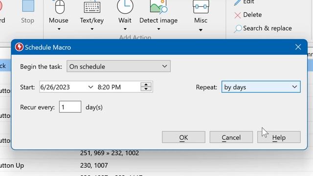 Schedule Macro Recorder Macros
