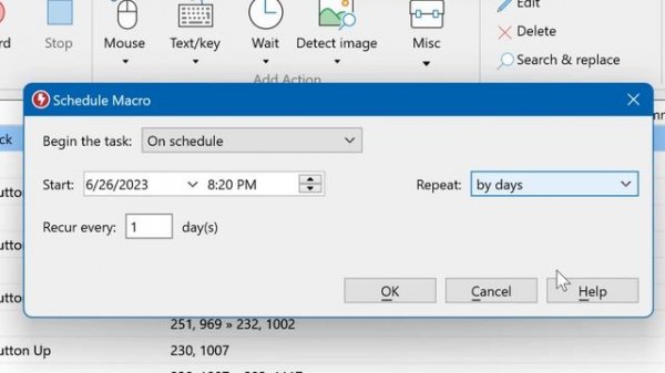 Schedule Macro Recorder macros