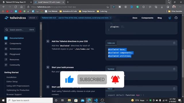 Setup React with Tailwind CSS V3.0 in 2 min- 2022 смотреть онлайн
