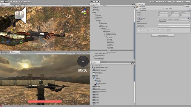 Setup player and weapons. TPS Shooter (Military style) смотреть онлайн