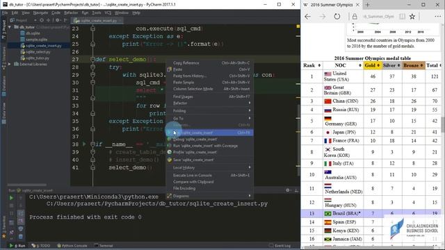 สอนไพธอน Python 3 + SQLite: การสร้างตารางและเพิ่มข้อมูลเข้าในตาราง