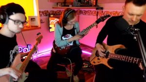 GIRL PLAYS ELECTRIC GUITAR ON STREAM BACH Prelude C moll in Metal (Laura6100 Victor and Valerijus)