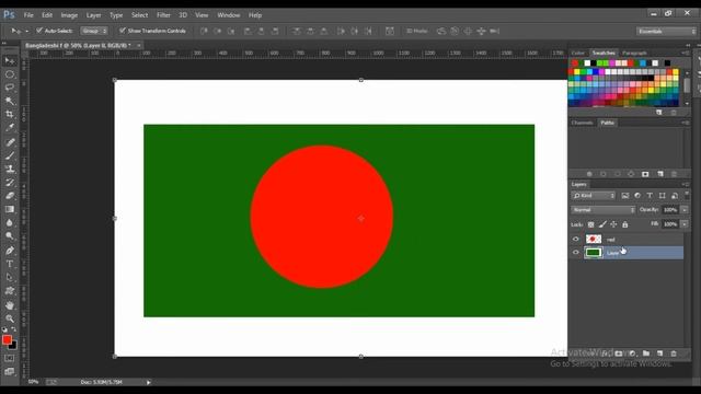 How to make a Bangladeshi flag in Adobe Photoshop CC смотреть онлайн