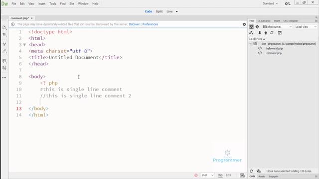 Comments in PHP смотреть онлайн